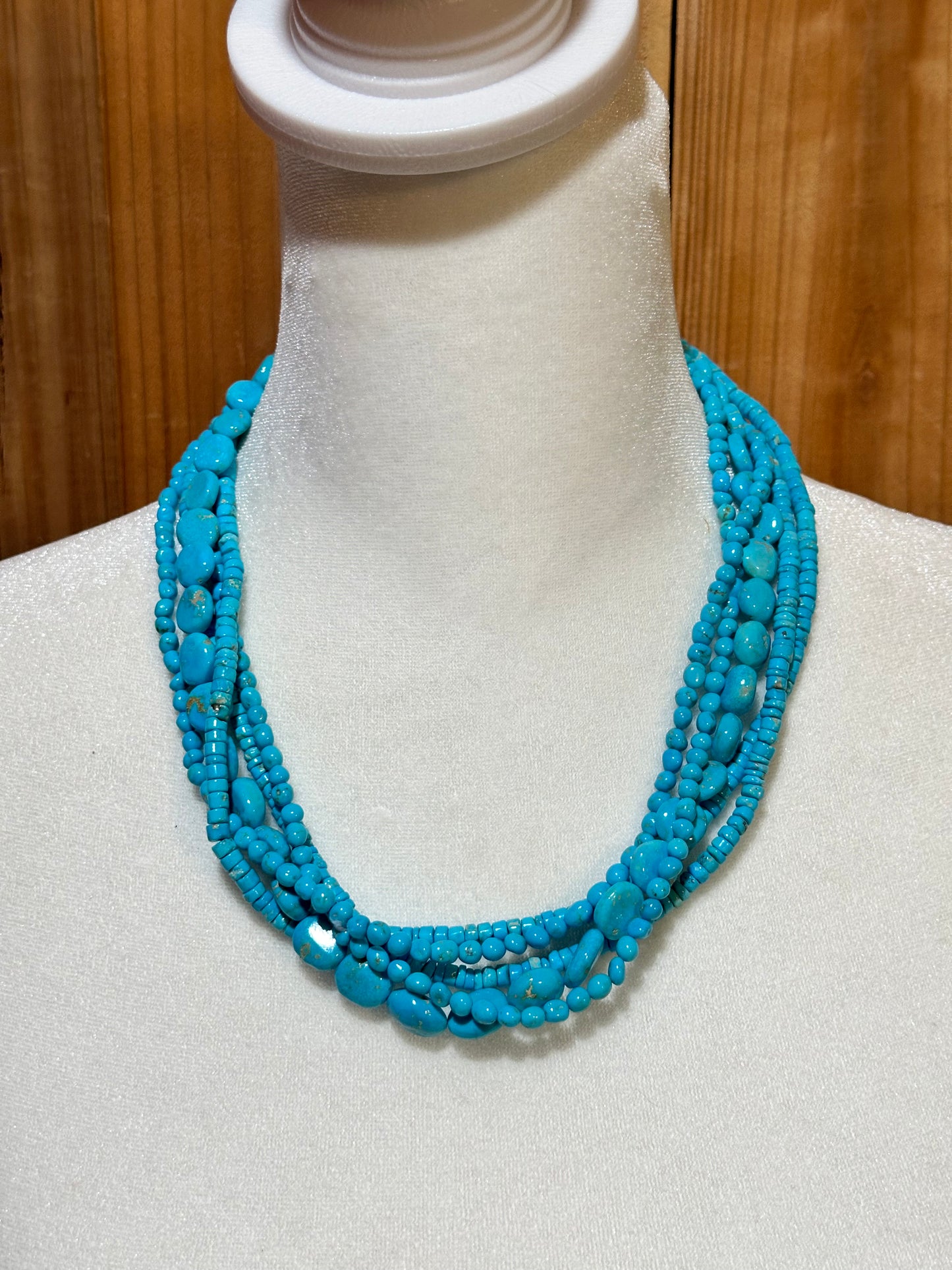 5 Strand Sleeping Beauty Turquoise Necklace