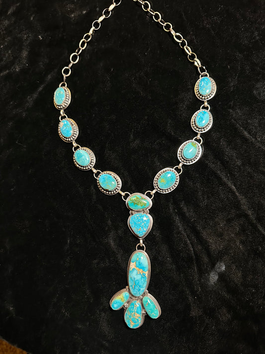 Sonoran Gold Turquoise Lariat by Calvin Delgarito, Navajo