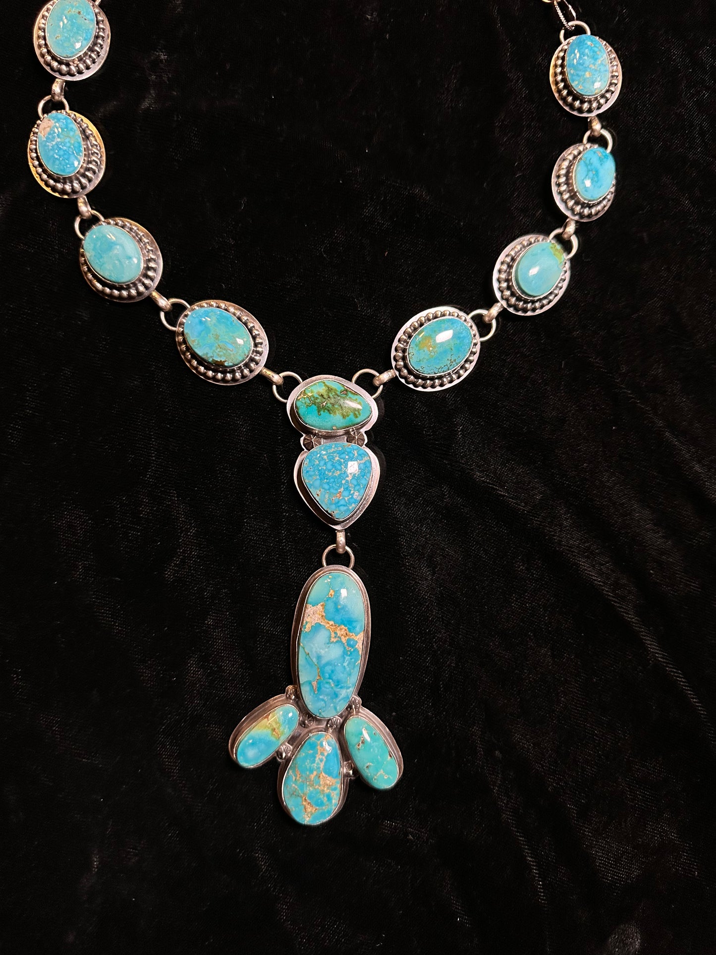 Sonoran Gold Turquoise Lariat by Calvin Delgarito, Navajo