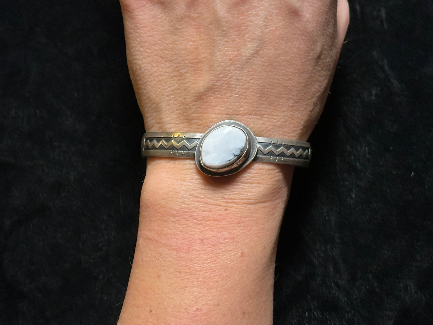 6”-7” White Buffalo Cuff by B. Webb, Navajo