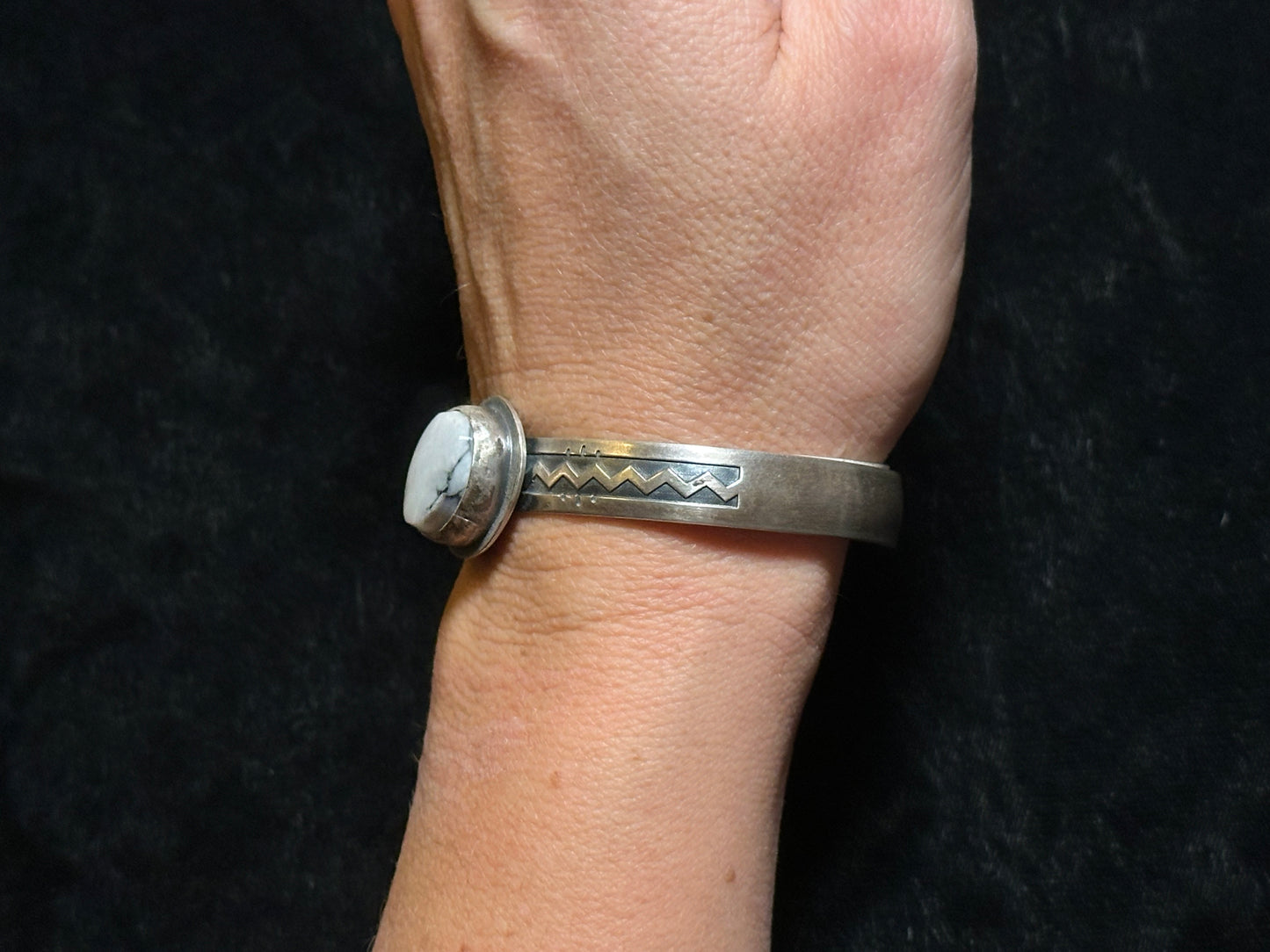 6”-7” White Buffalo Cuff by B. Webb, Navajo