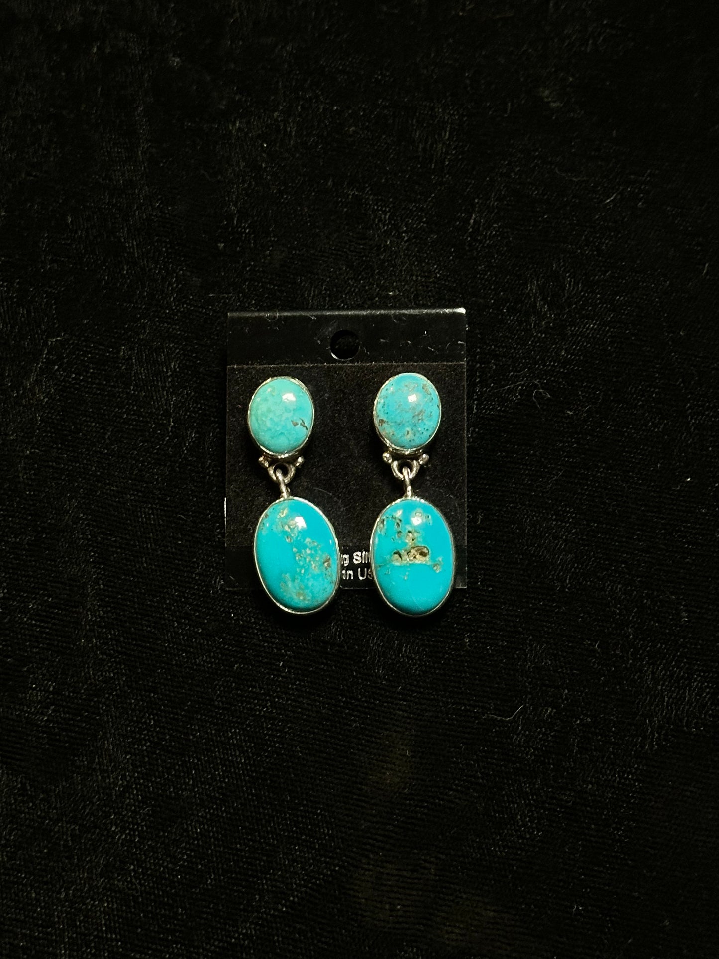 Sterling Silver Earrings with Kingman Turquoise