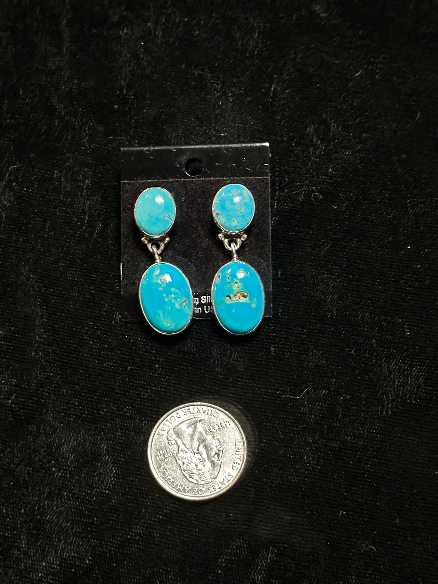 Sterling Silver Earrings with Kingman Turquoise