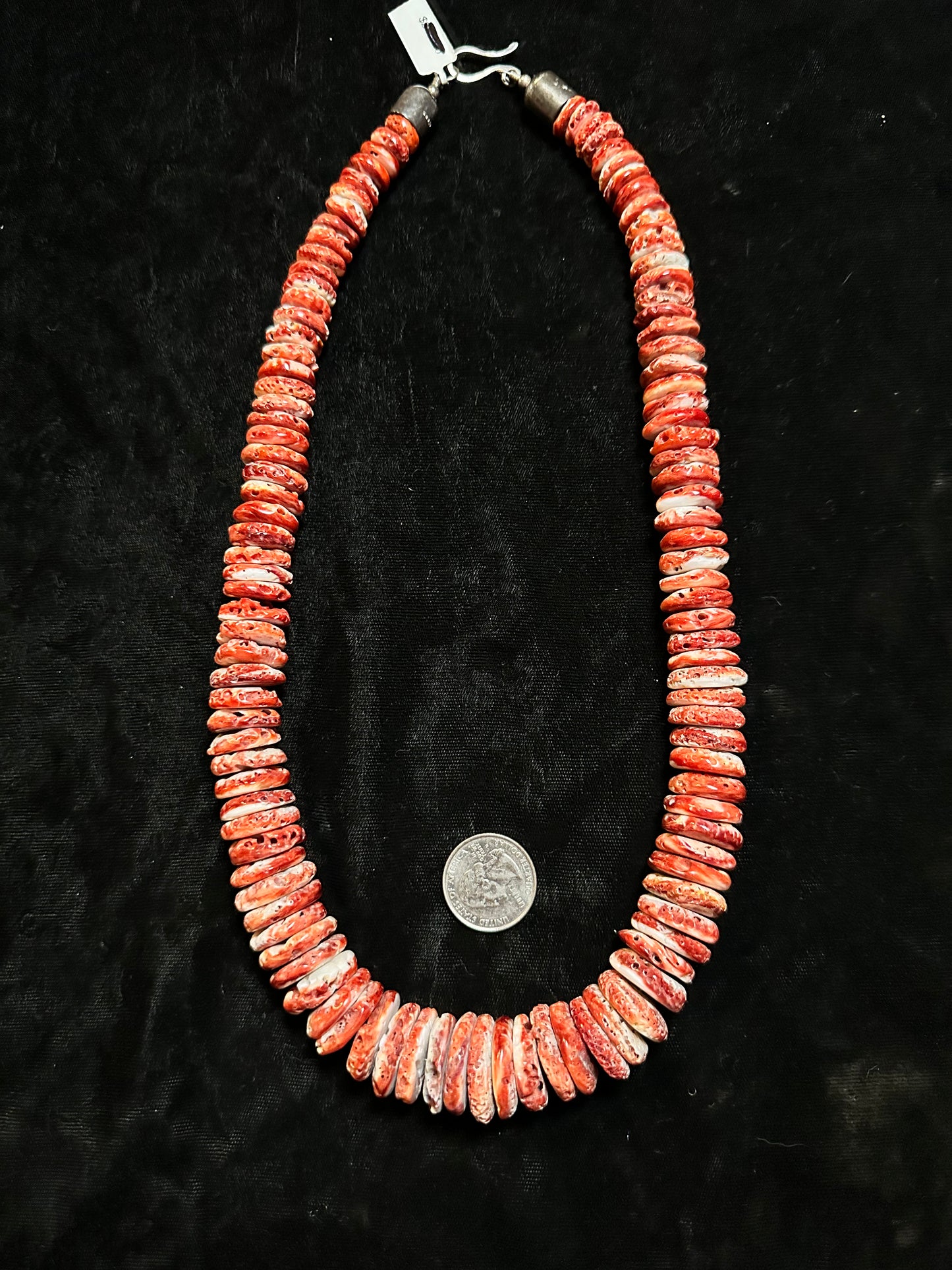 24" 12mm-21mm Graduated Red Spiny Oyster Shell Necklace