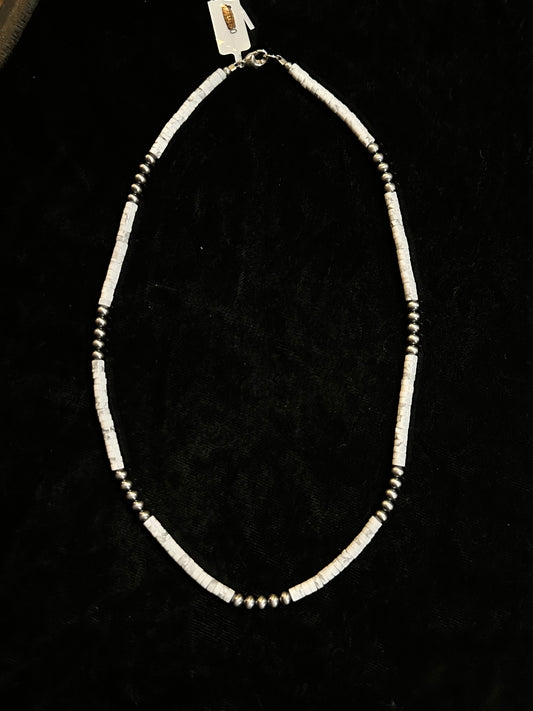 LOT 63 5/1218" Howlite with 4mm Silver Beads