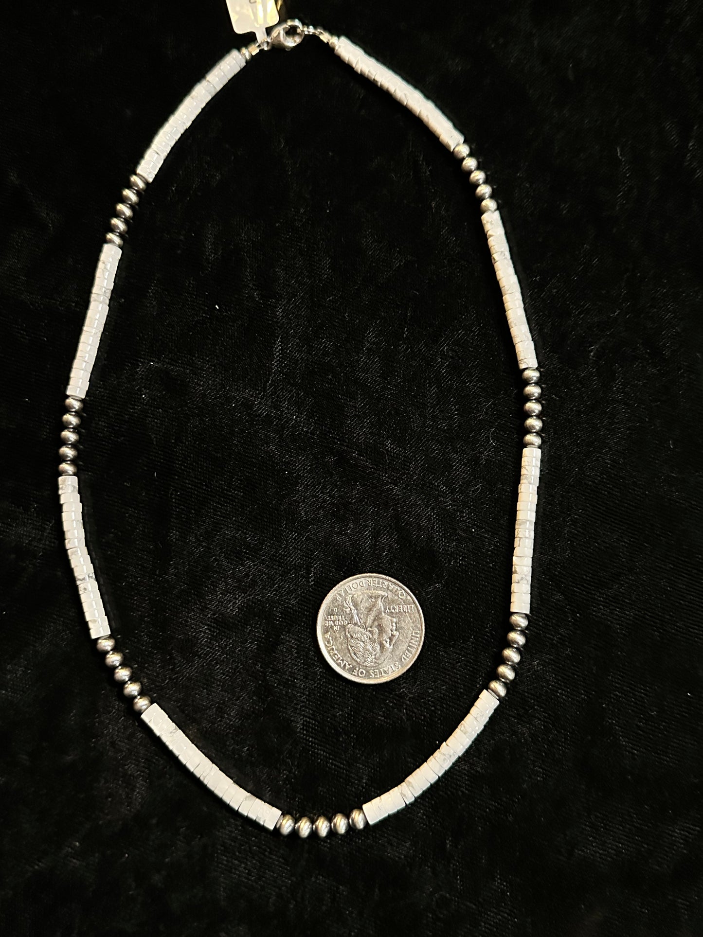 18" Howlite with 4mm Silver Beads