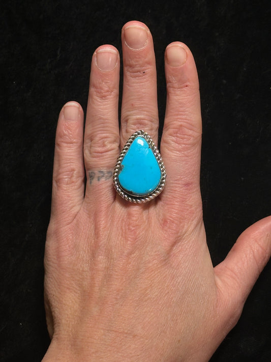 11.0 Kingman Turquoise Ring by Marie Jackson, Navajo
