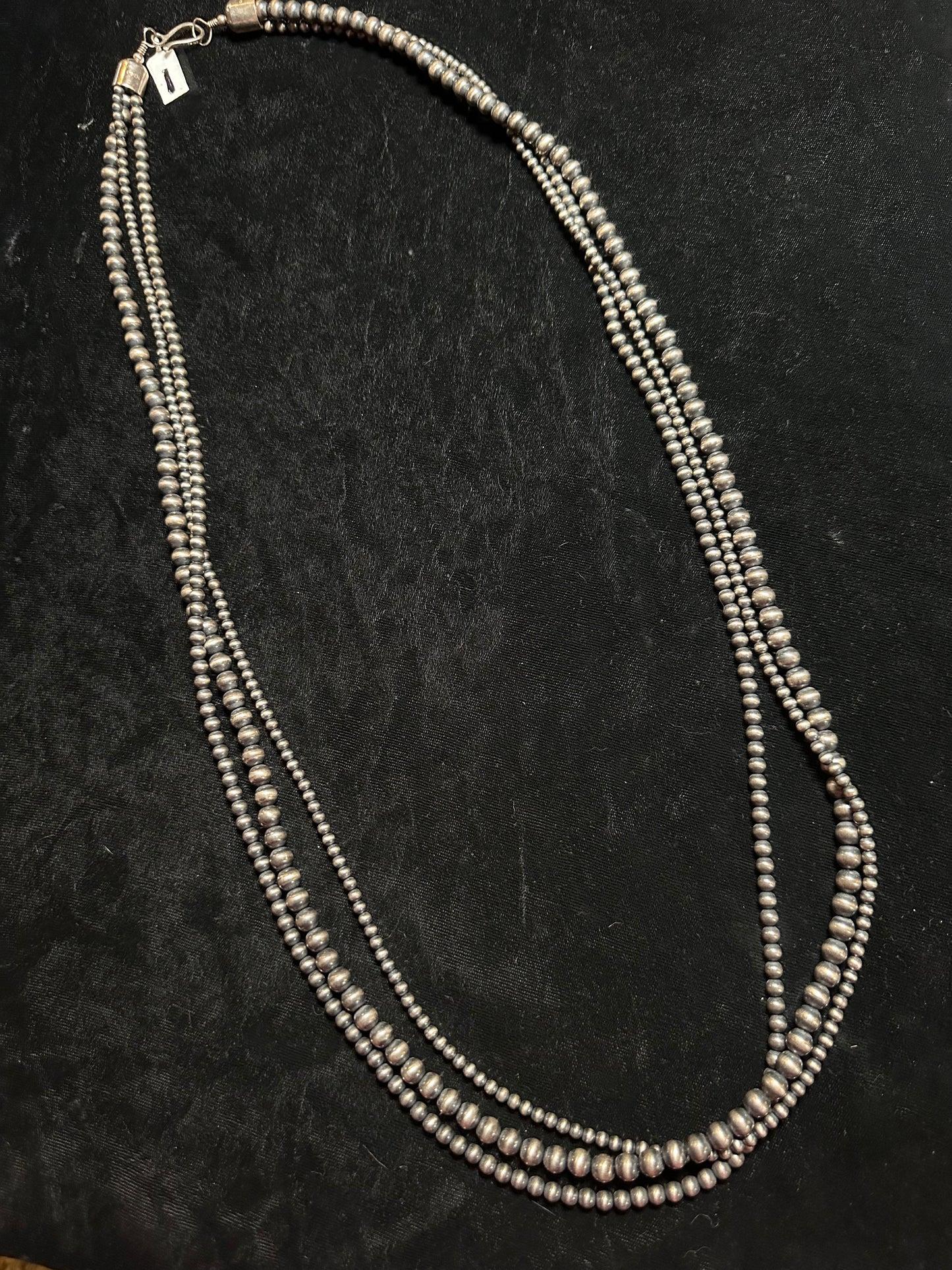 40" 3-Strand Navajo Style Pearl Necklace