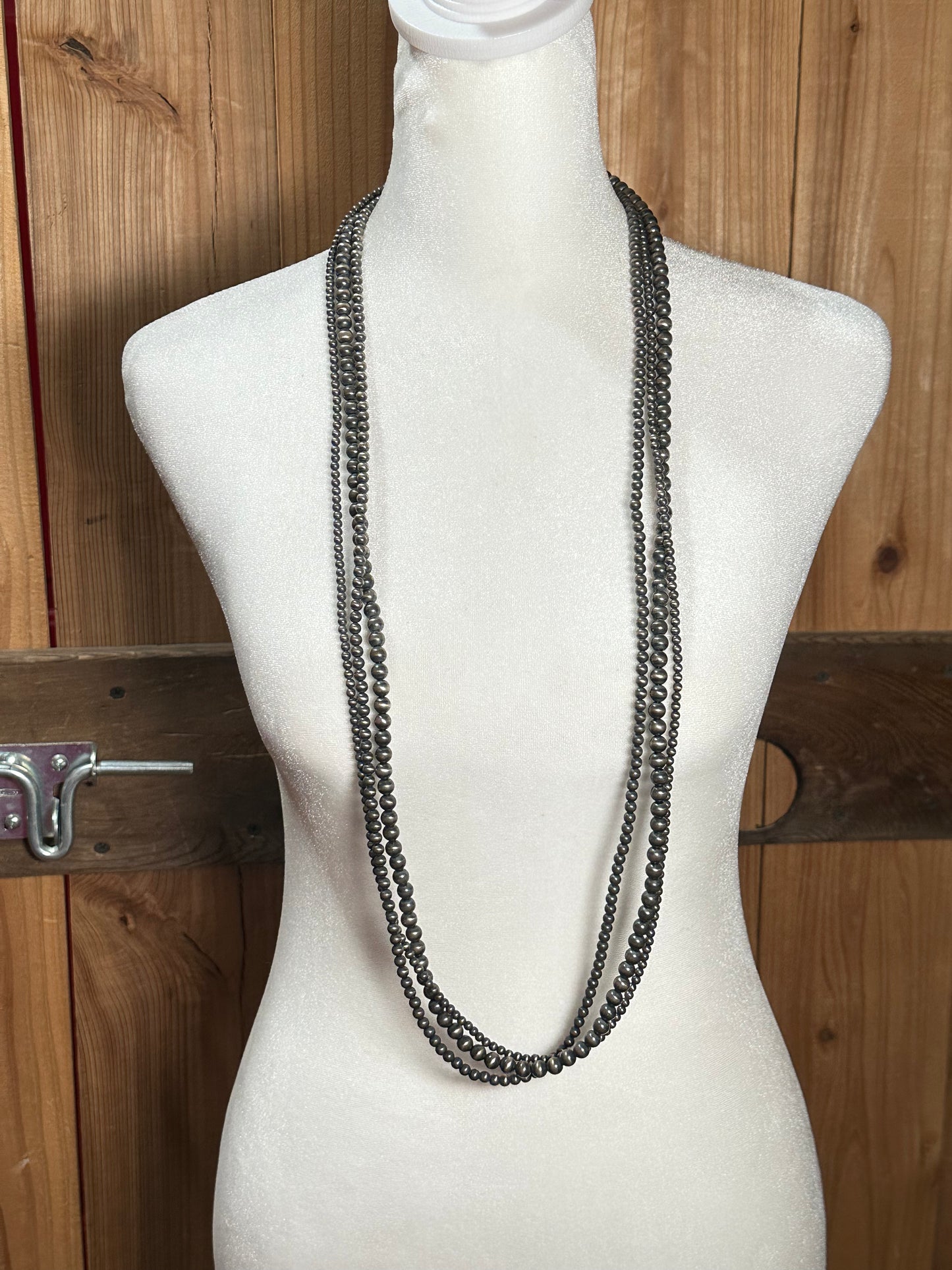 40" 3-Strand Navajo Style Pearl Necklace