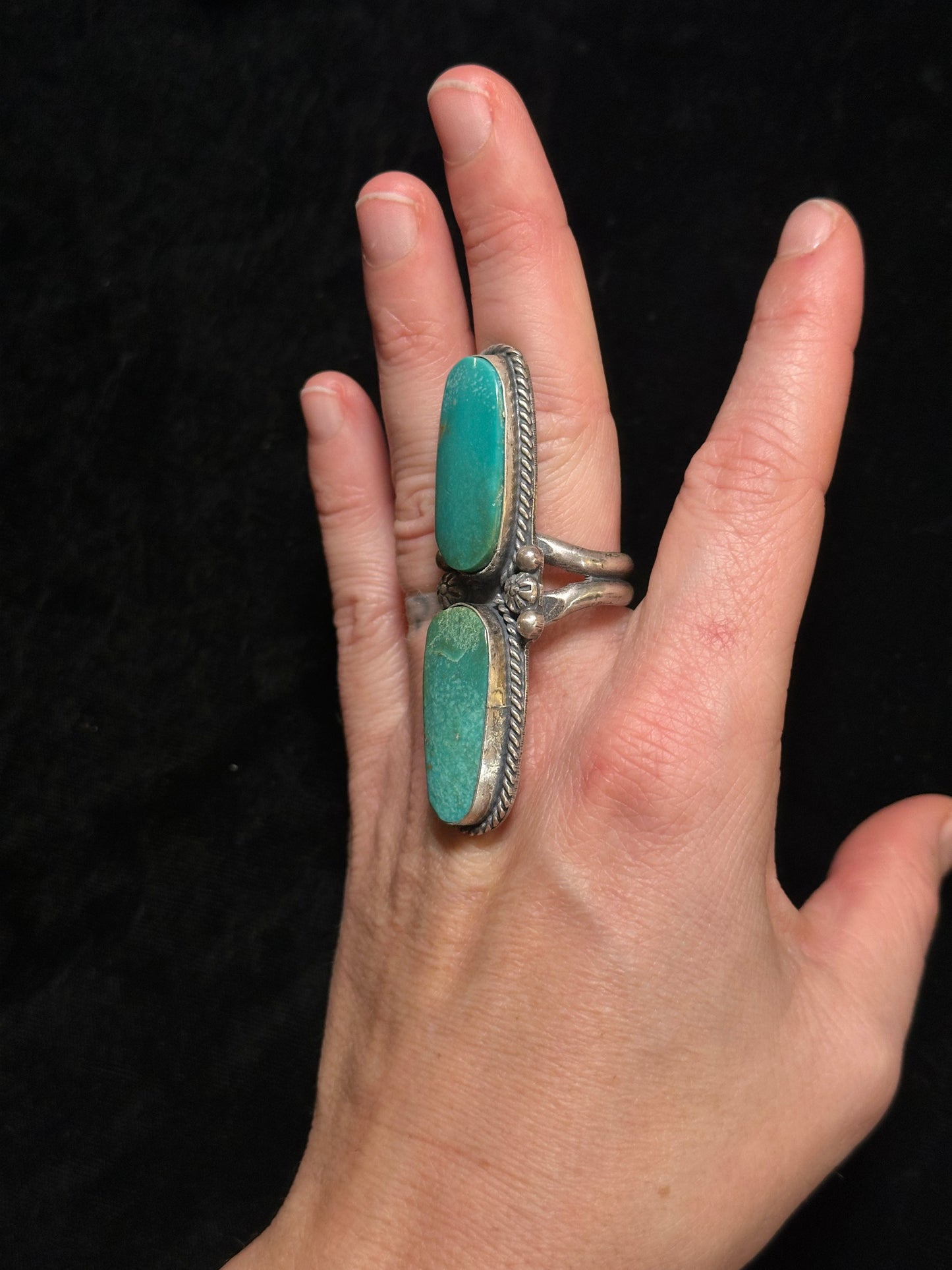 11.5 Nevada Green Turquoise Ring by Boyd Ashley, Navajo