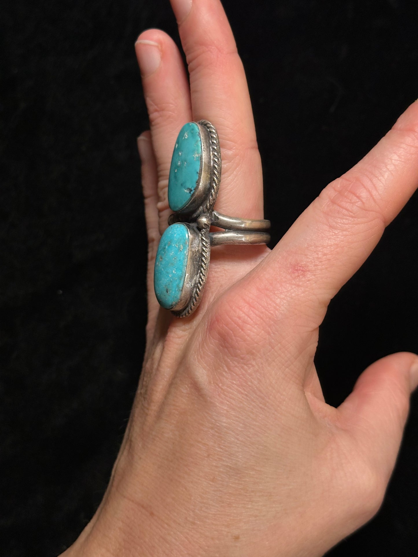 12.5 Kingman Turquoise Ring by Boyd Ashley, Navajo