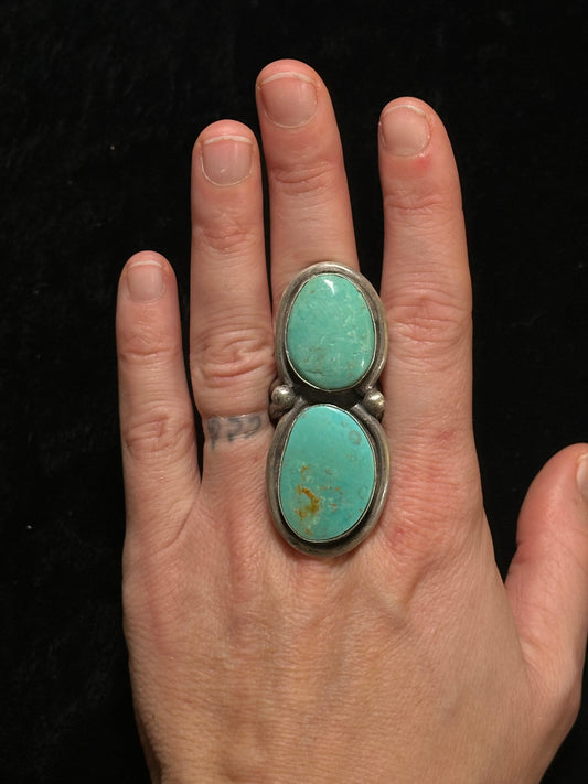 13.0 Kingman Turquoise Ring by Boyd Ashley, Navajo