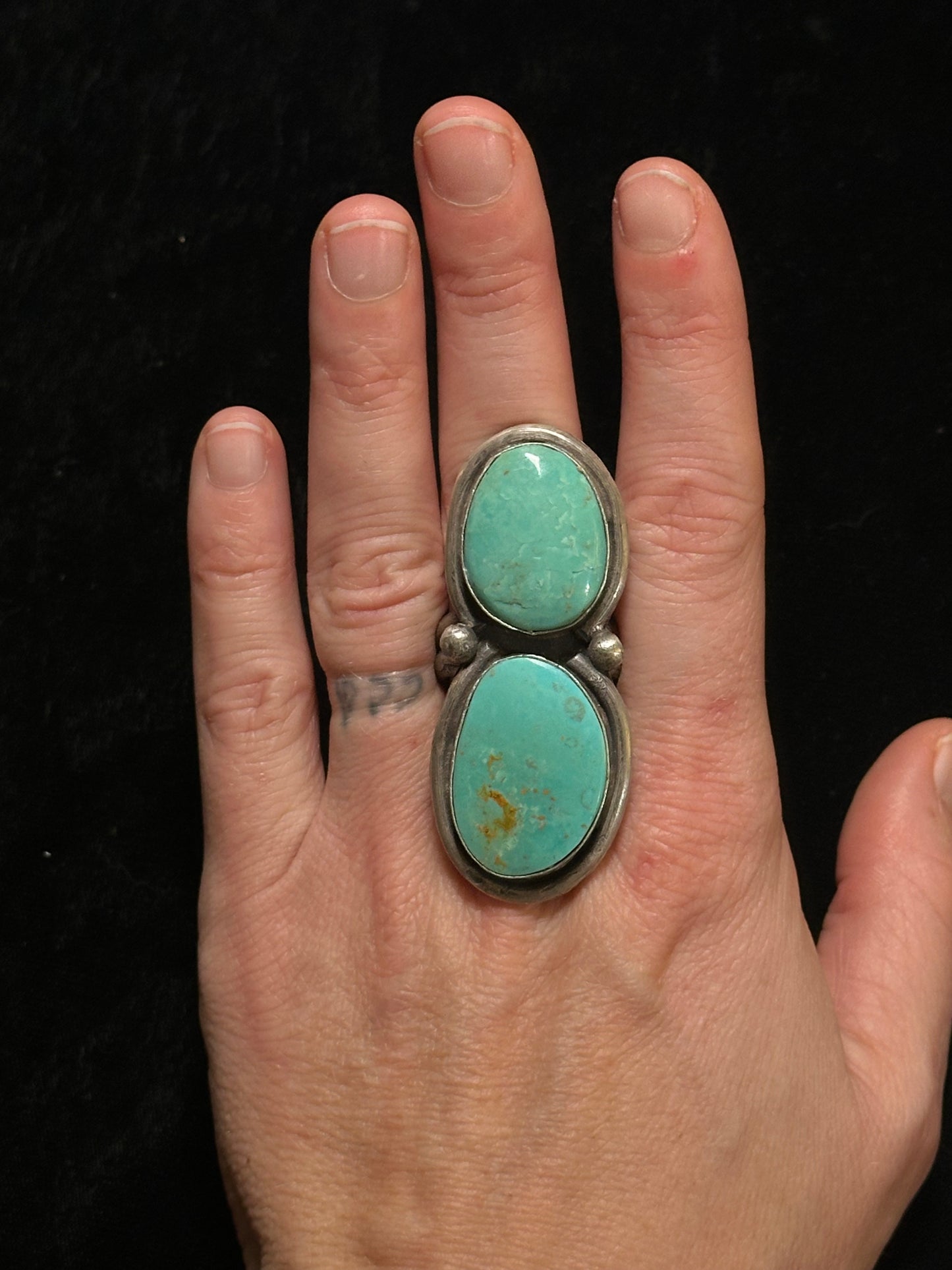 13.0 Kingman Turquoise Ring by Boyd Ashley, Navajo