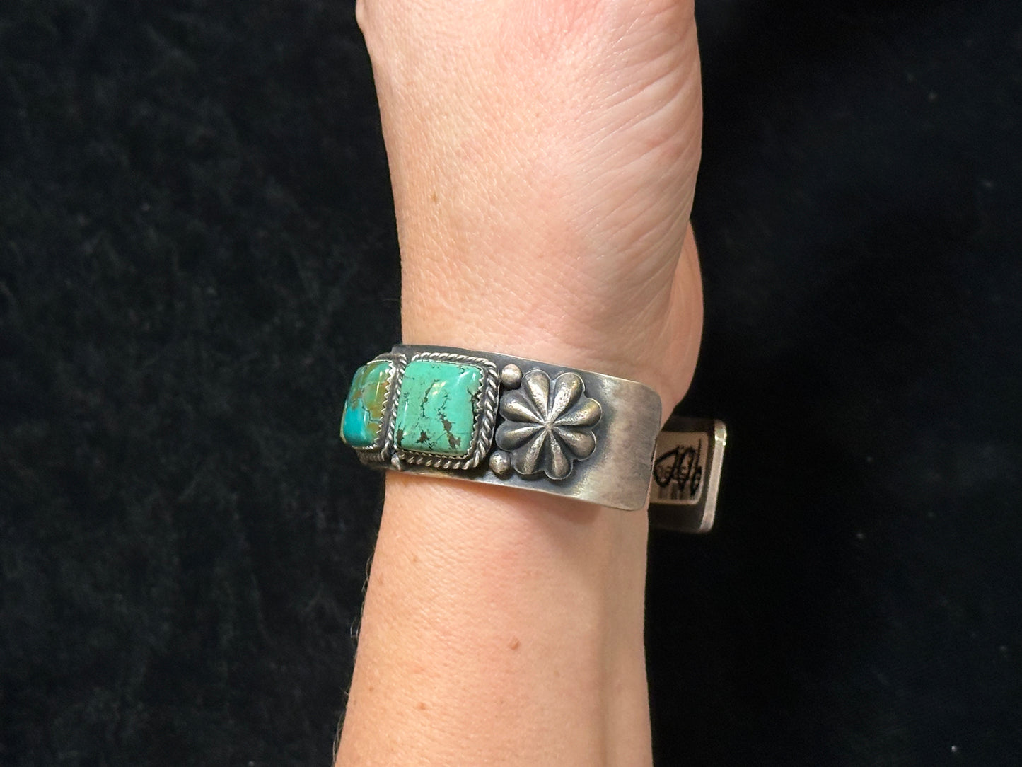 7" Hubei Turquoise Cuff by Kevin Billah, Navajo