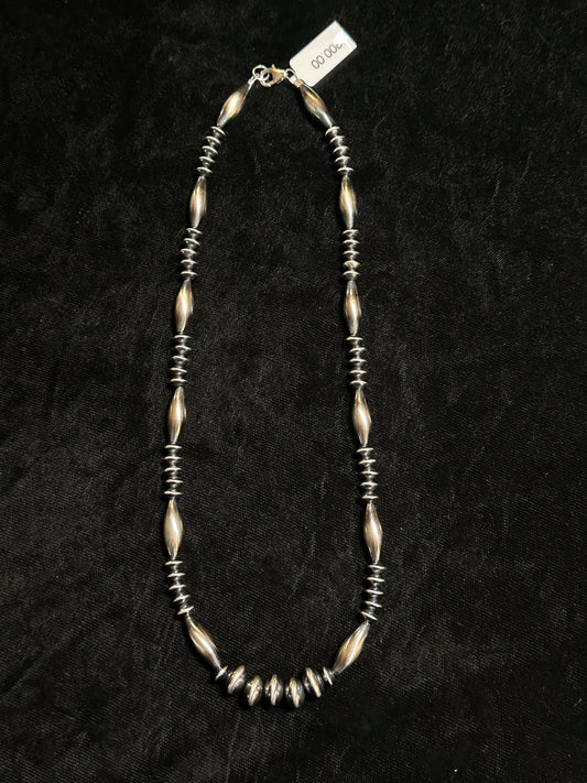 30" Melon Shell and Multi Stone Necklace by Tommy Singer, Navajo