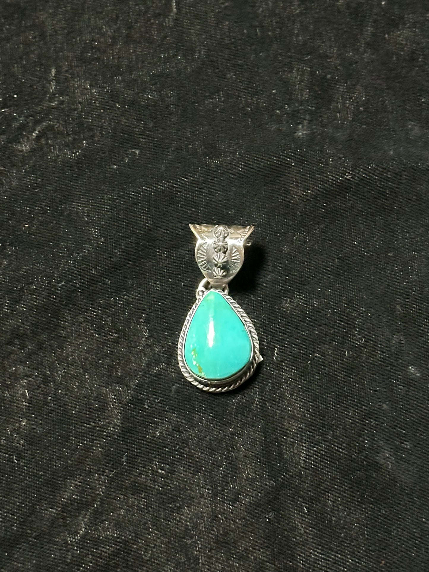 Kingman Turquoise Pendant with a 11mm Bale by K.B, Navajo