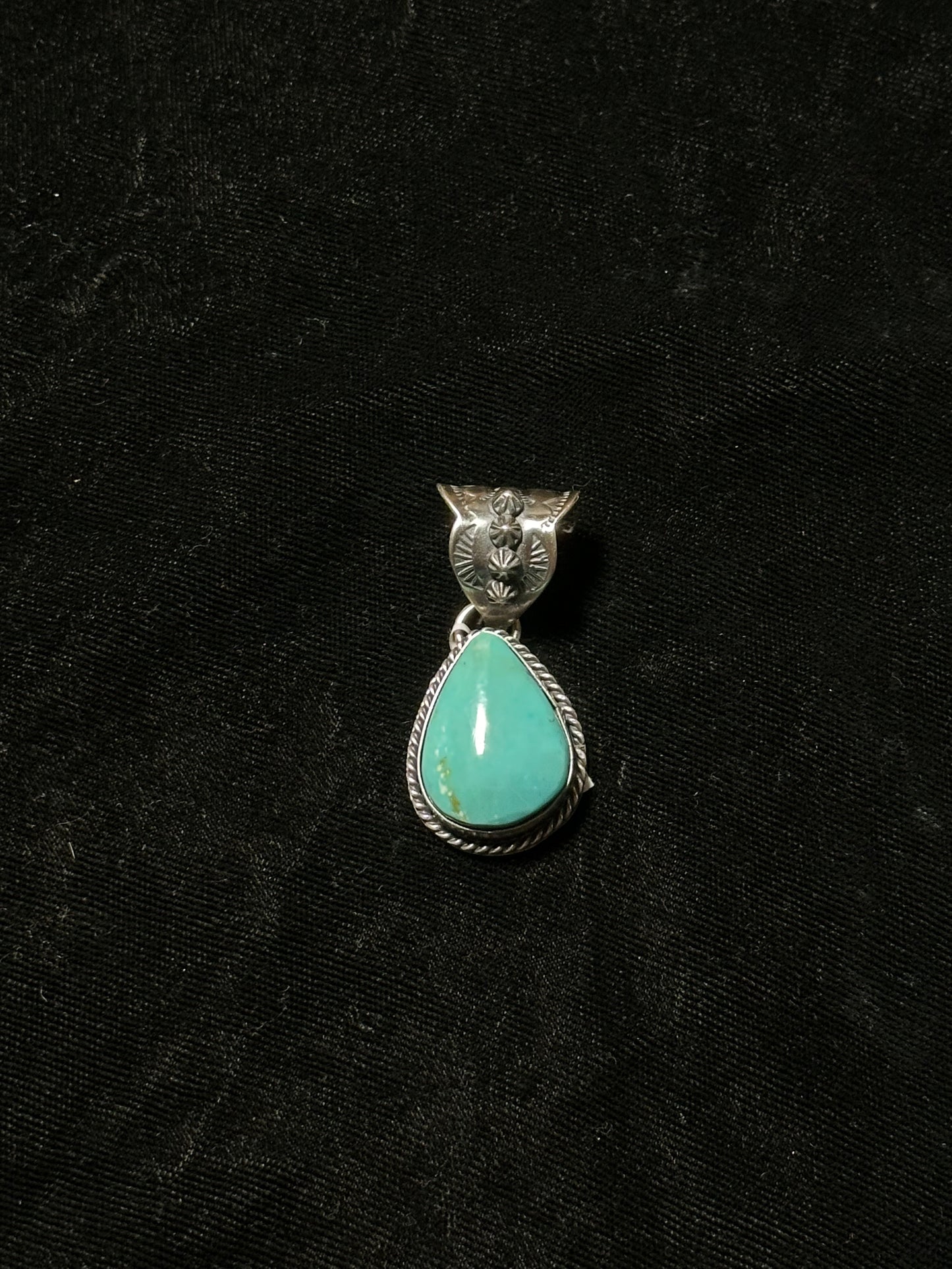 Kingman Turquoise Pendant with a 11mm Bale by K.B, Navajo