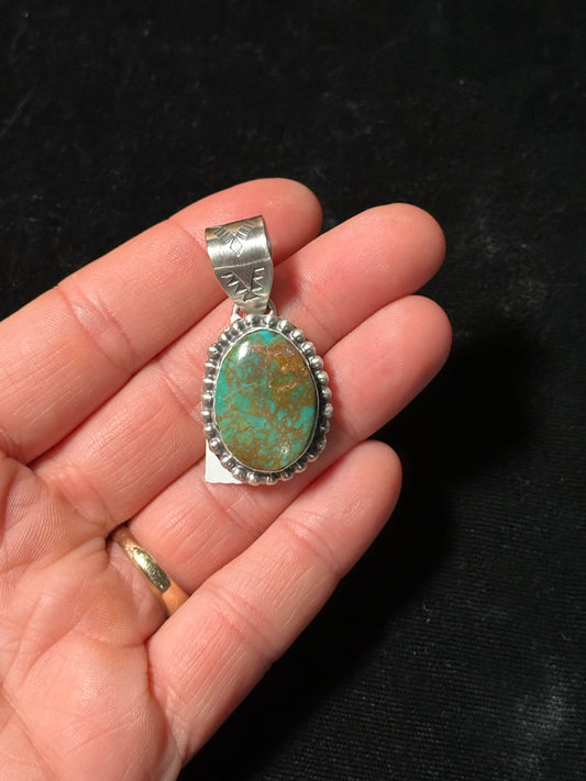 Turquoise Pendant 9mm Bale by N. Nez