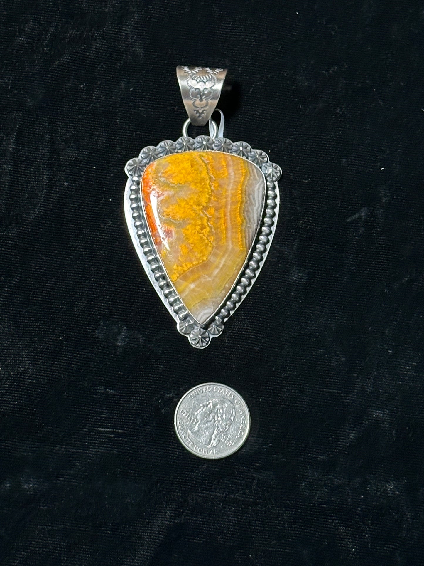 Bumblebee Jasper Pendant by Calvin Delgarito, Navajo