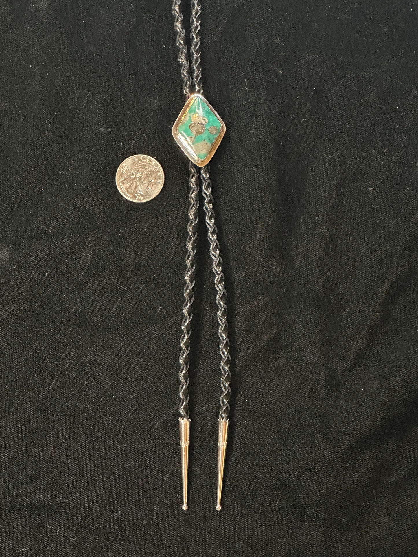 Kingman Turquoise Bolo Tie by Marie Jackson