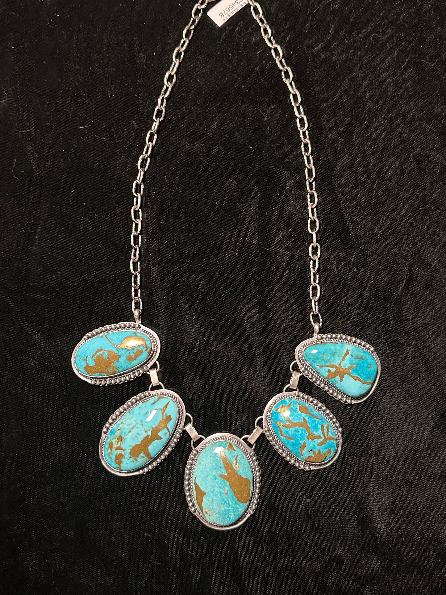 22" 5 Stone Turquoise Necklace with 7.5 Turquoise Ring