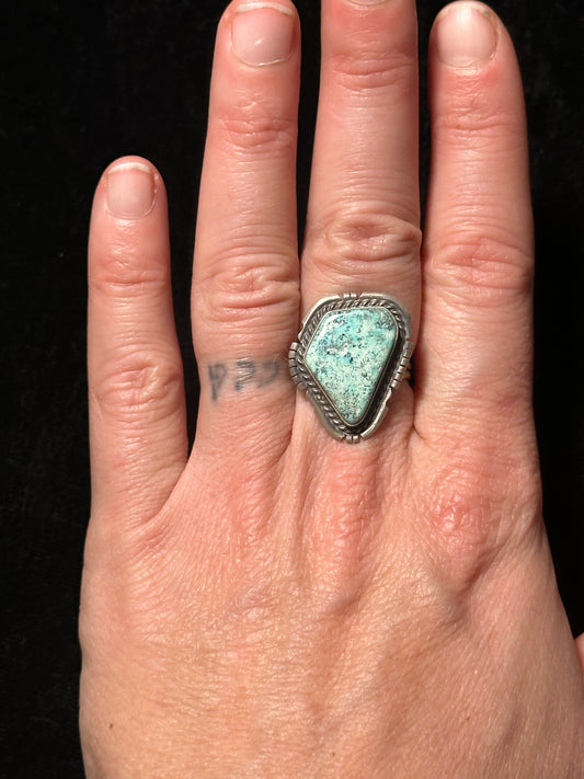 7.5 Sonoran Gold Turquoise Ring By Dave Skeets, Navajo