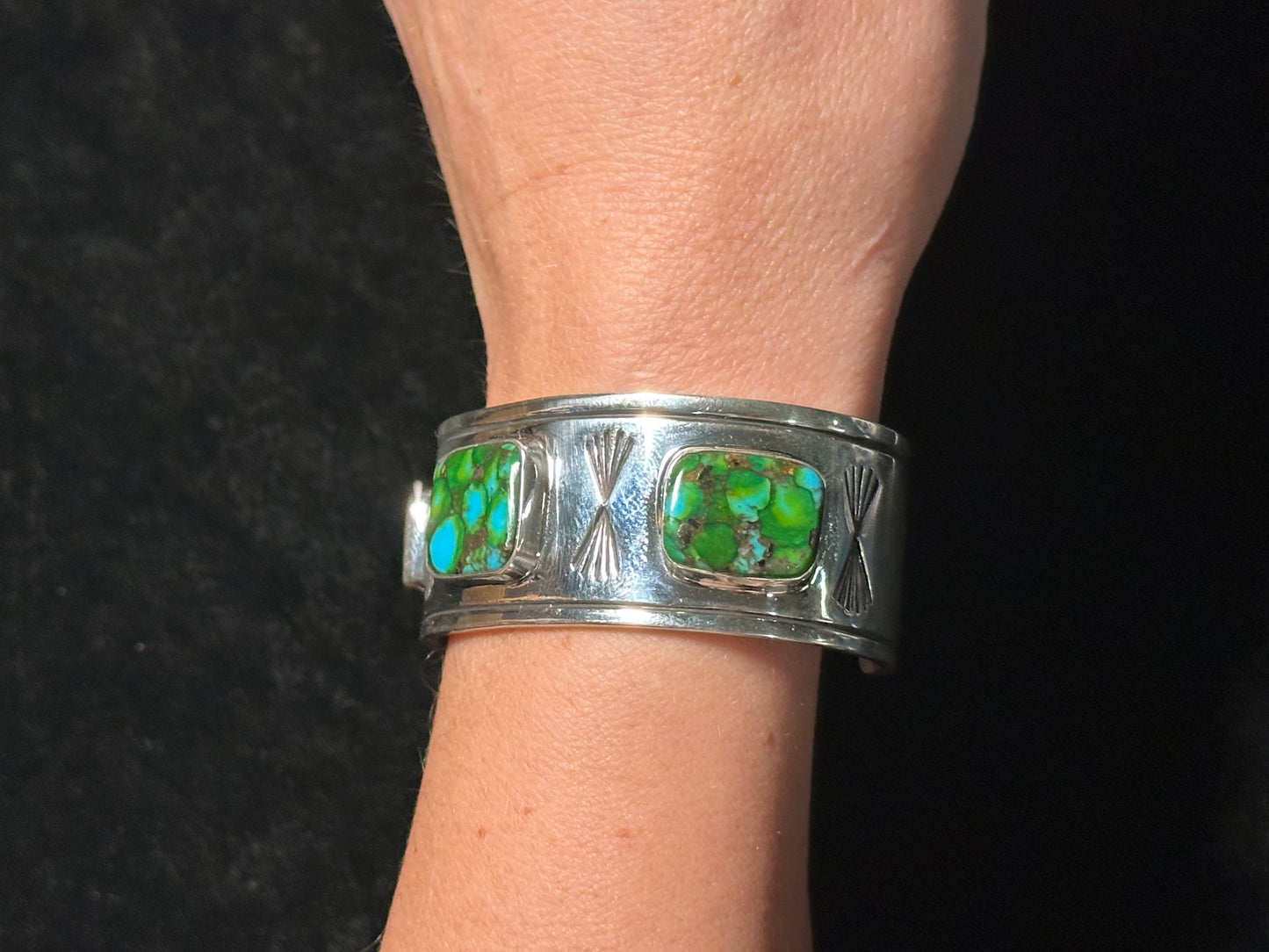 6.5" Sonoran Gold Turquoise Cuff Bracelet by Marie Jackson, Navajo