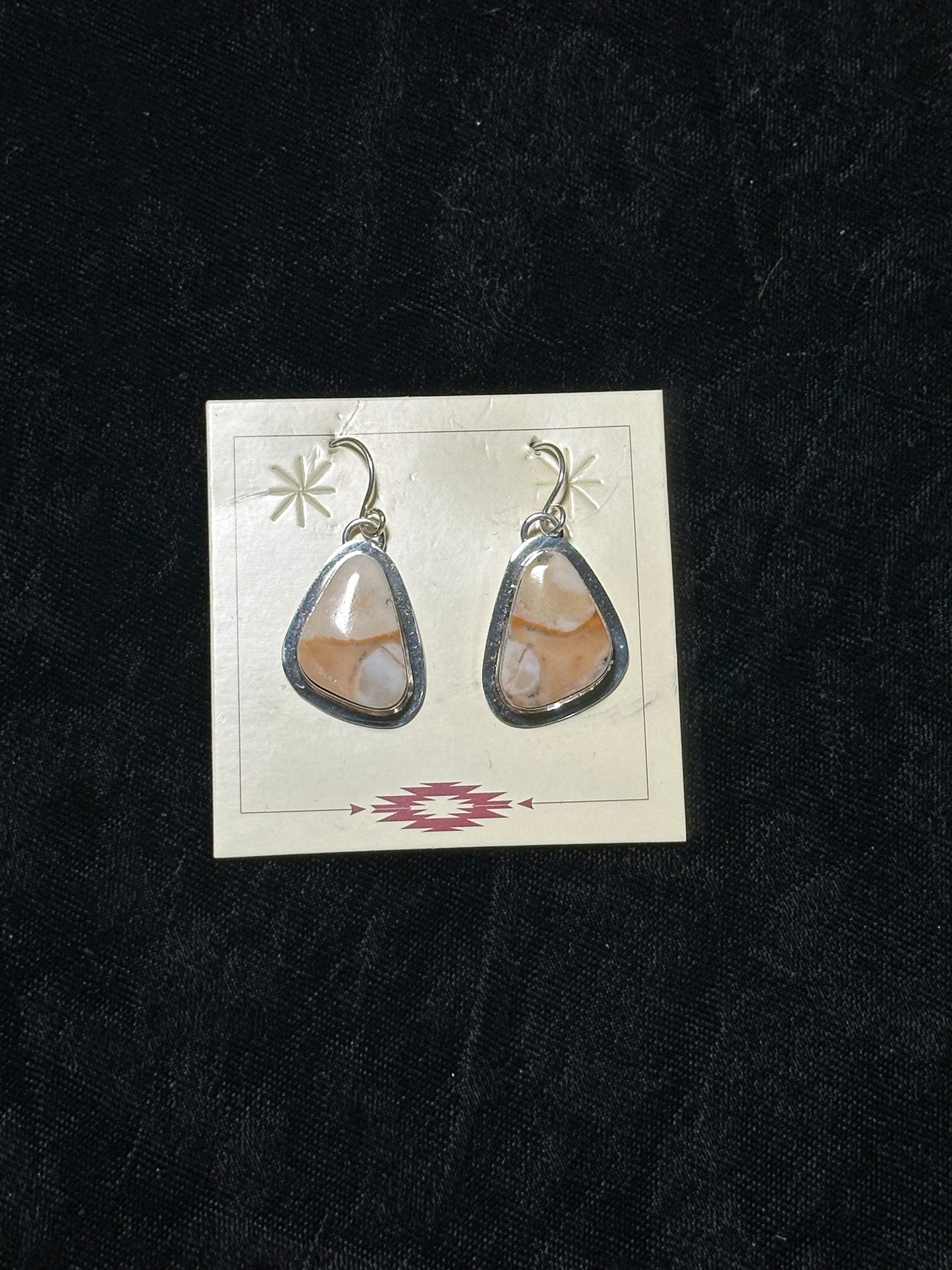 LOT 56 A 1/11 Melon Shell Dangle Earrings by Marie Jackson, Navajo
