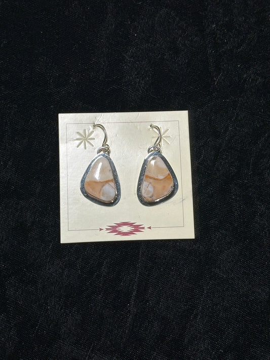 LOT 56 A 1/11 Melon Shell Dangle Earrings by Marie Jackson, Navajo
