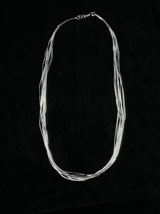 20” 10 Strand Liquid Silver Necklace