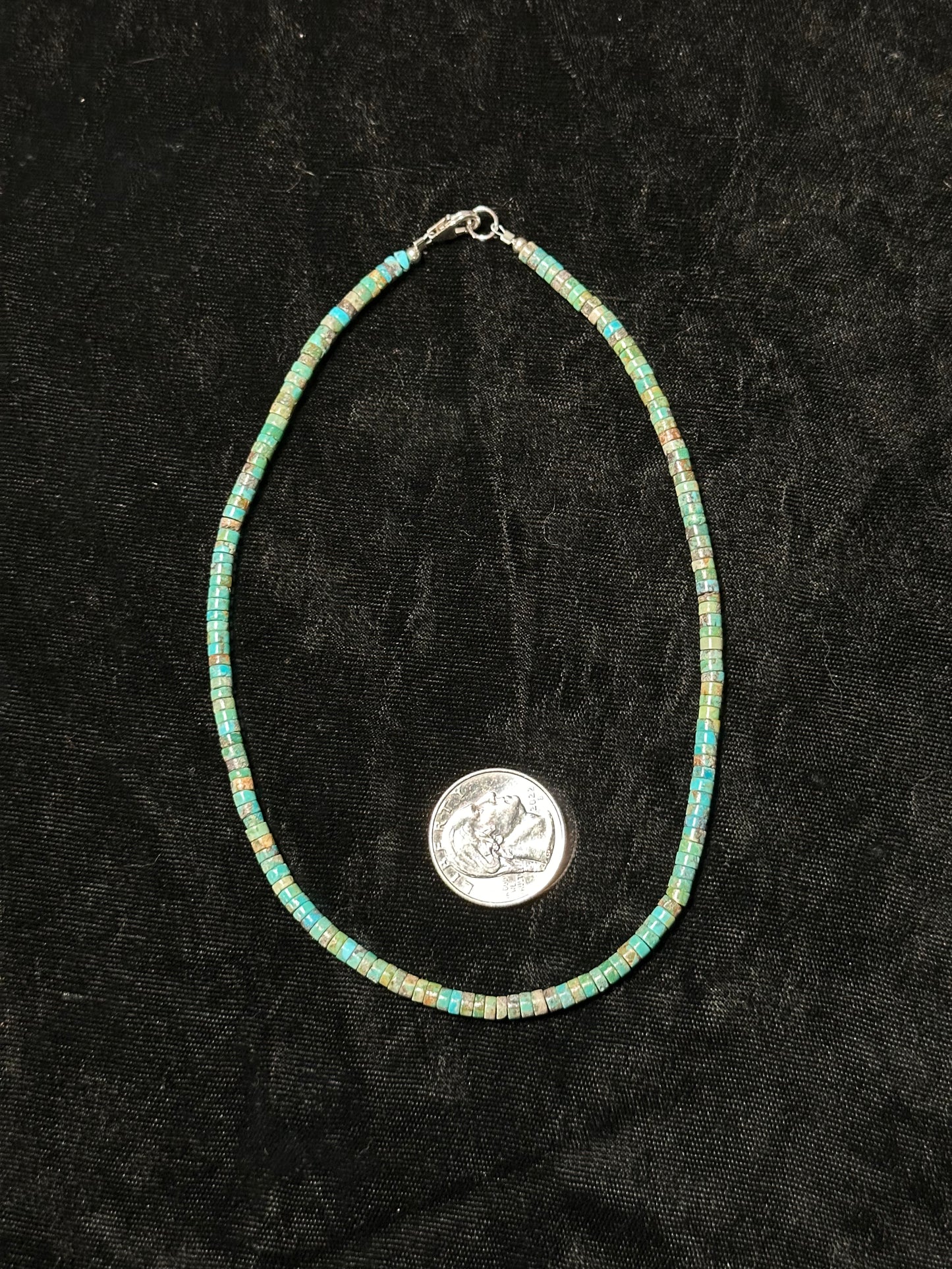 14" Turquoise Heishi Bead Necklace