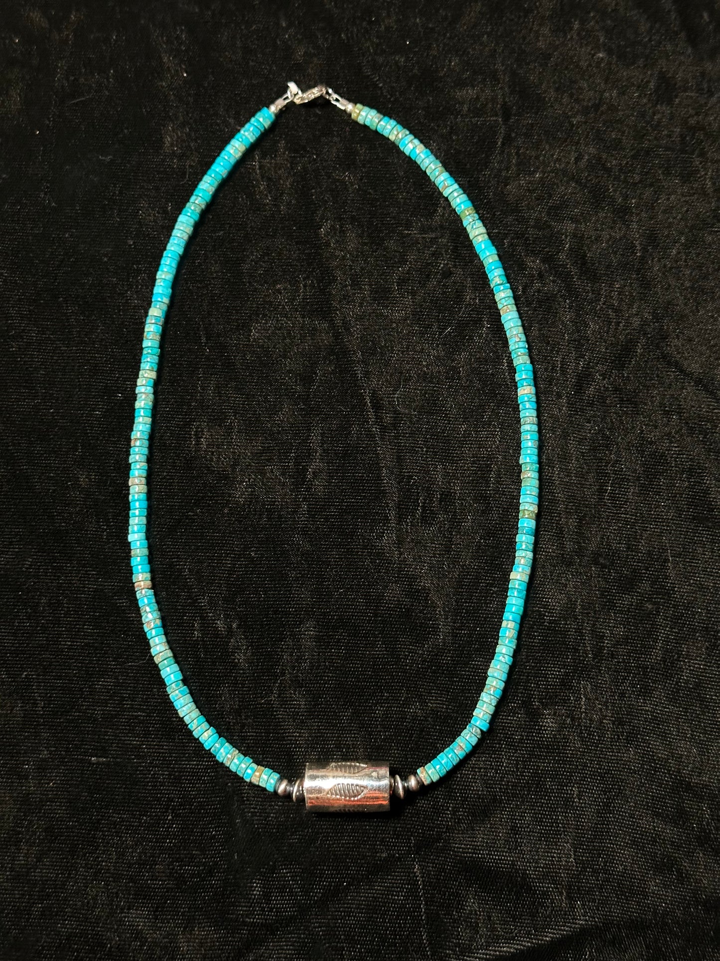 18” Necklace 5mm Heishi Beads with 12mm Barrel Bead