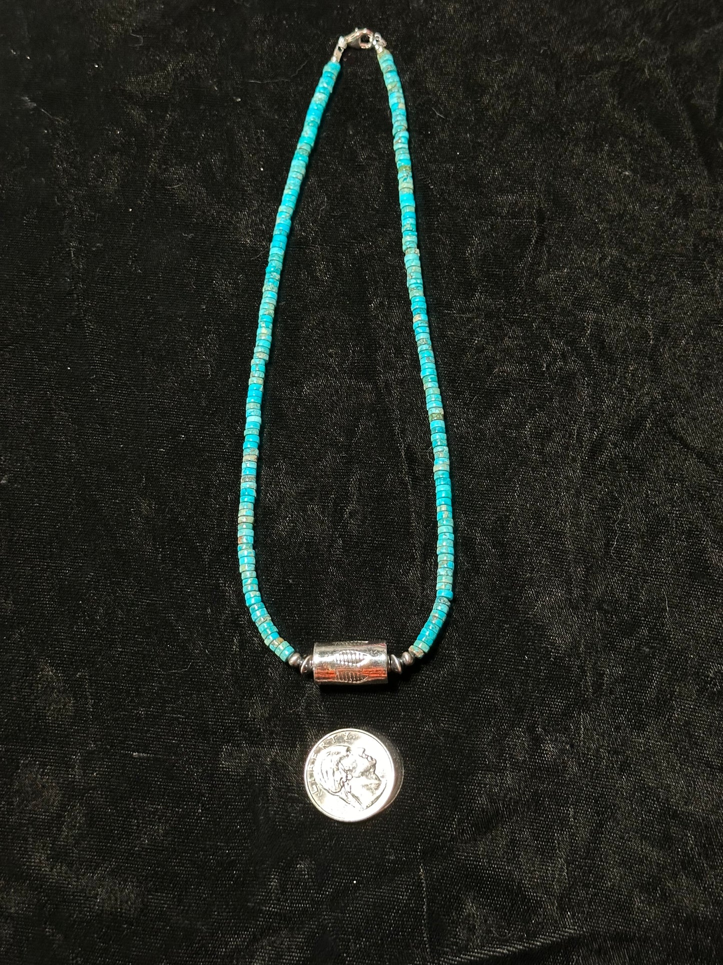 18” Necklace 5mm Heishi Beads with 12mm Barrel Bead