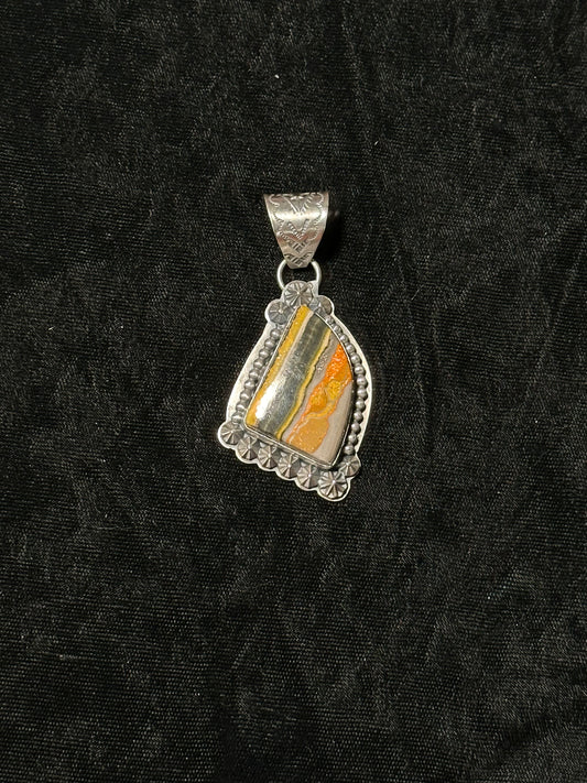 Bumblebee Jasper Pendant 9mm Bale by Calvin Delgarito