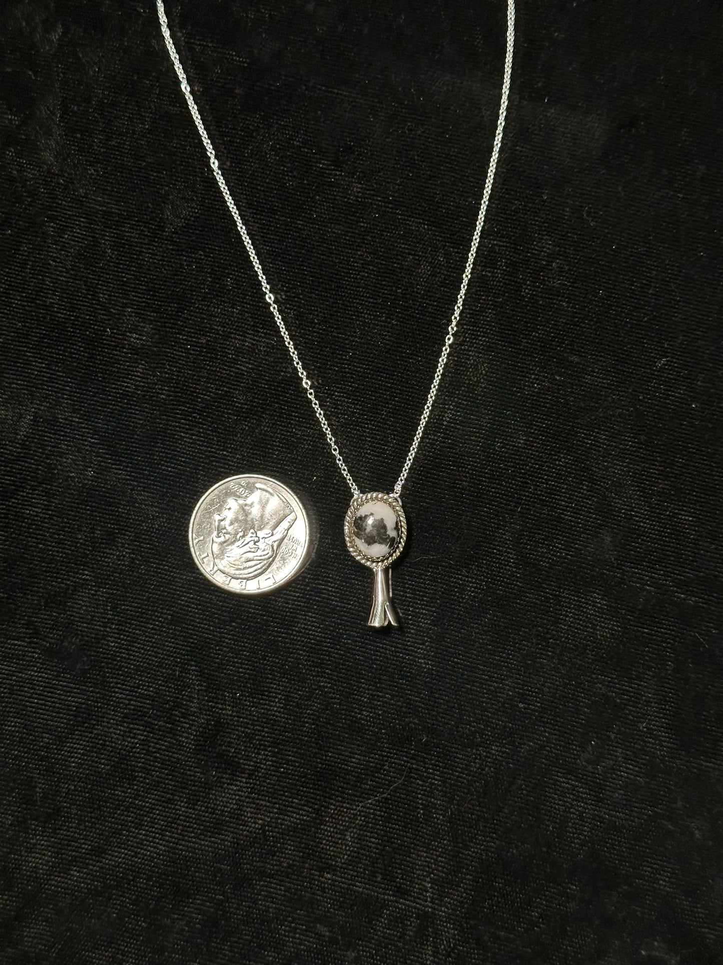 18"+2" Dainty White Buffalo Blossom Necklace
