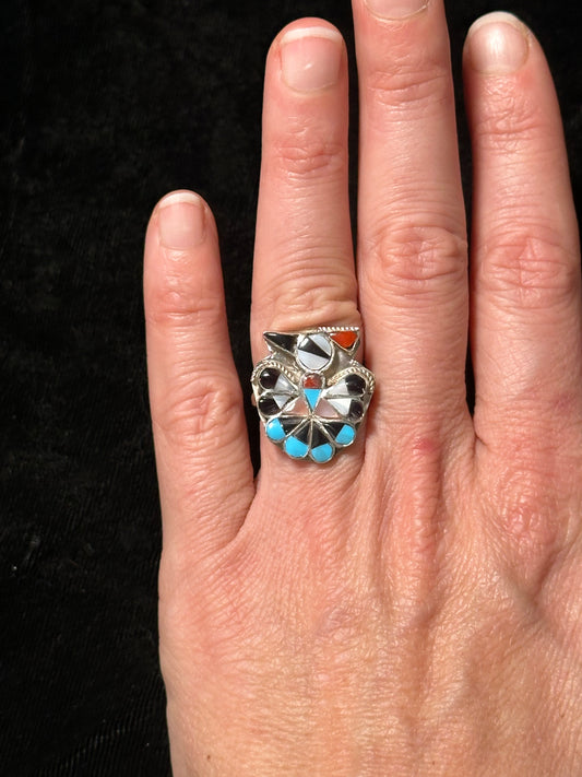 6.0 Inlay Zuni Bird Ring