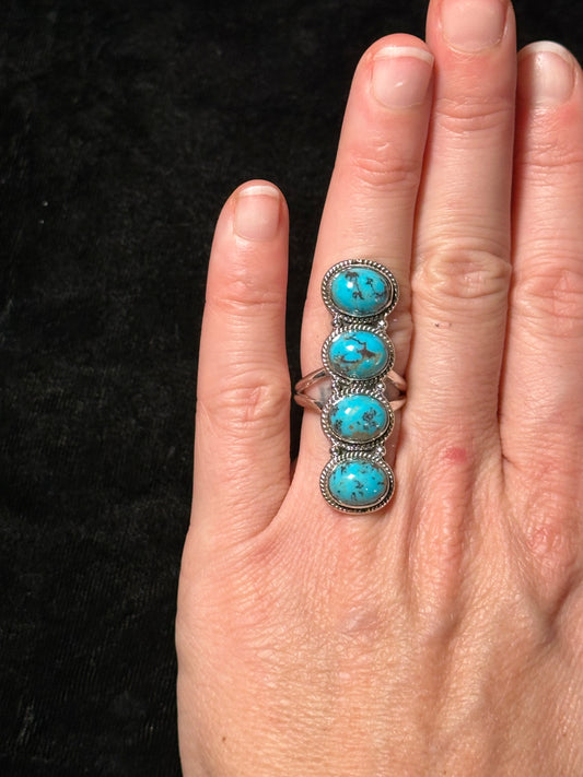 7.0 4-Stone Kingman Turquoise Ring