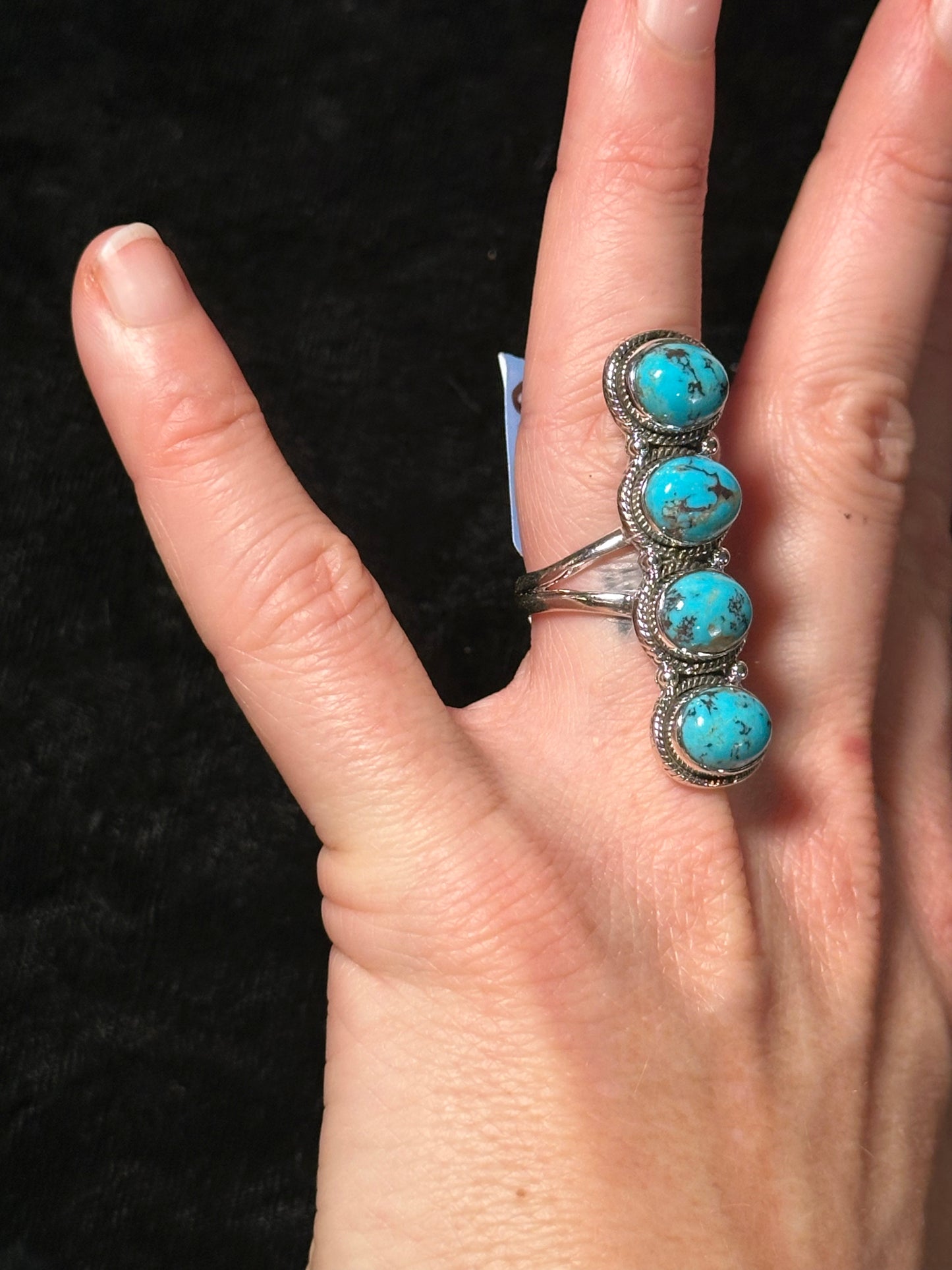 7.0 4-Stone Kingman Turquoise Ring