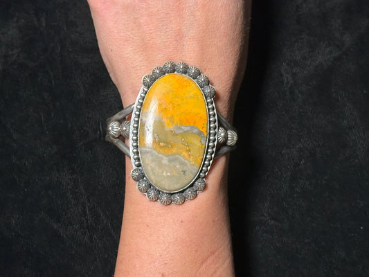 6"-7" Bumblebee Jasper Cuff by Boyd Ashley, Navajo