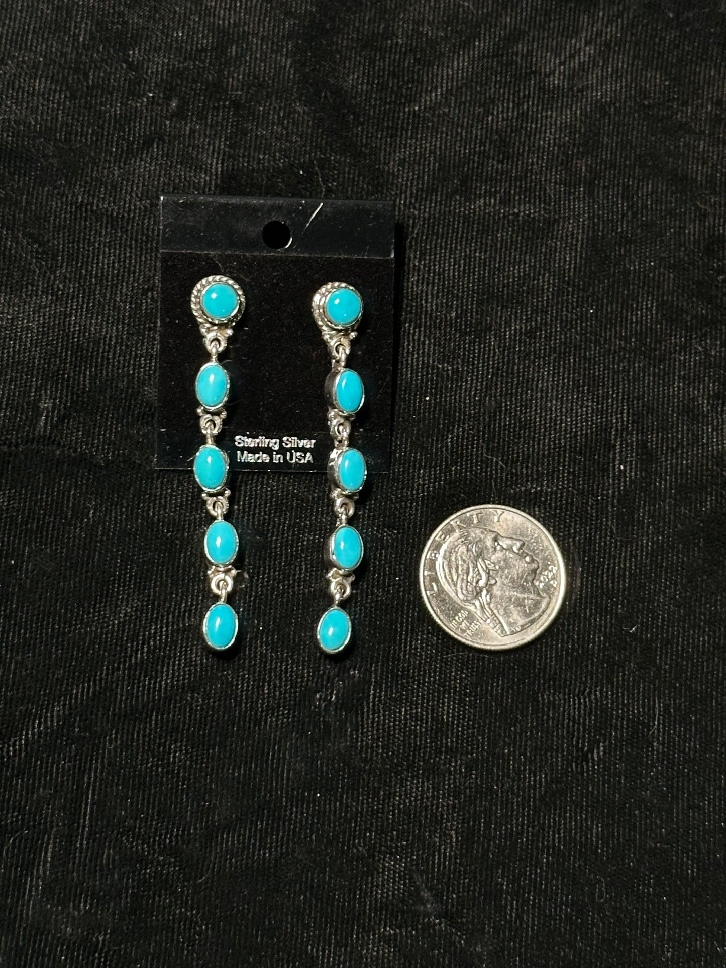 2.25" Sleeping Beauty Dangle Post Earrings