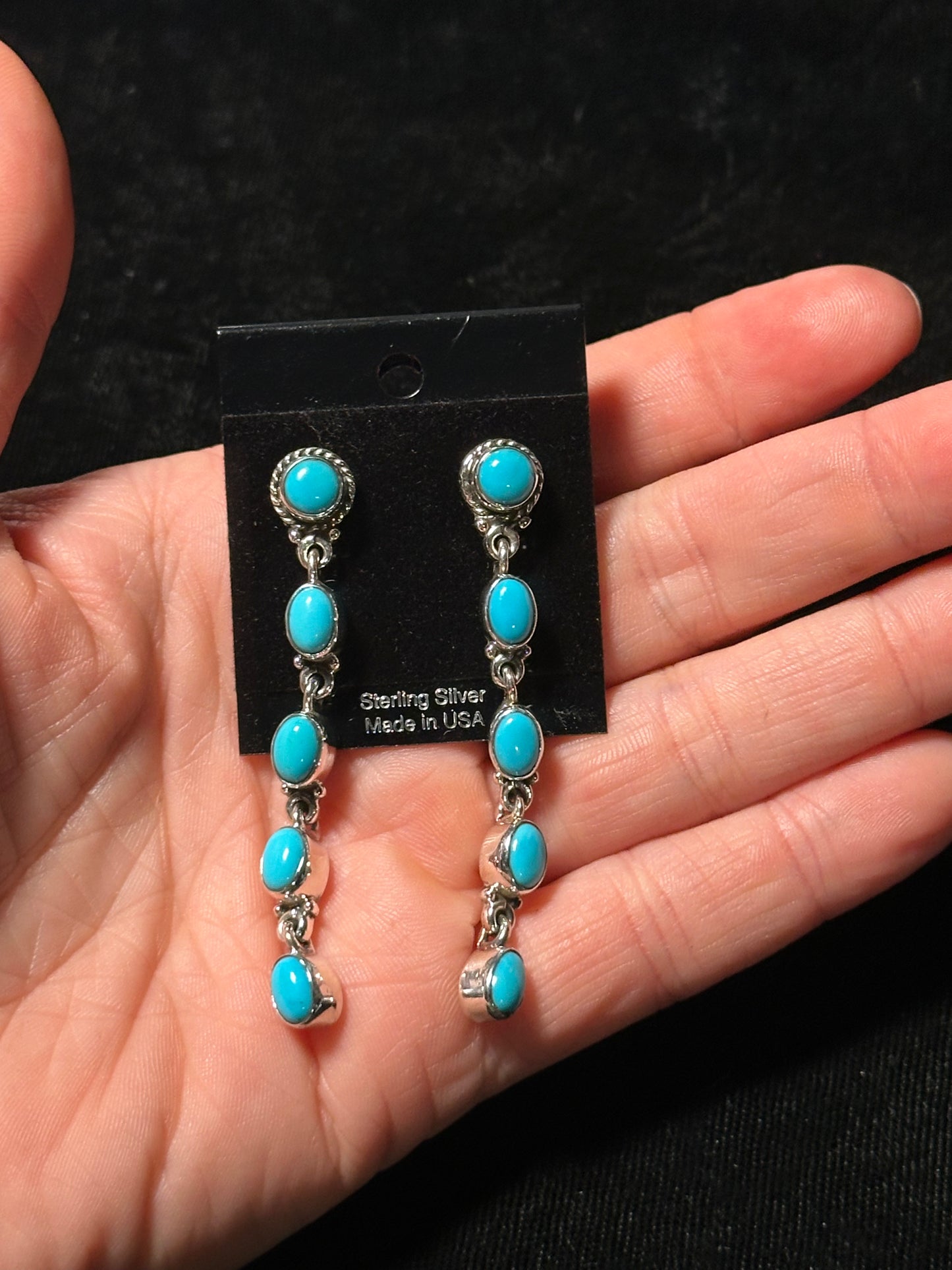 2.25" Sleeping Beauty Dangle Post Earrings