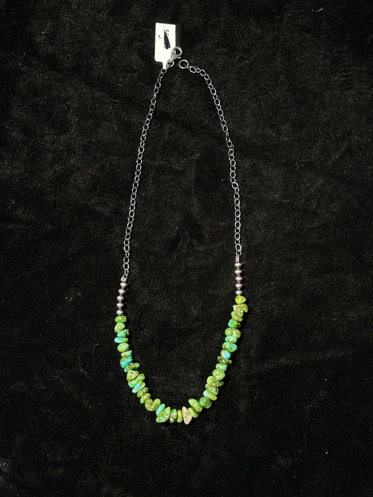 18" Sonoran Gold Turquoise Necklace with 4mm Navajo Pearls