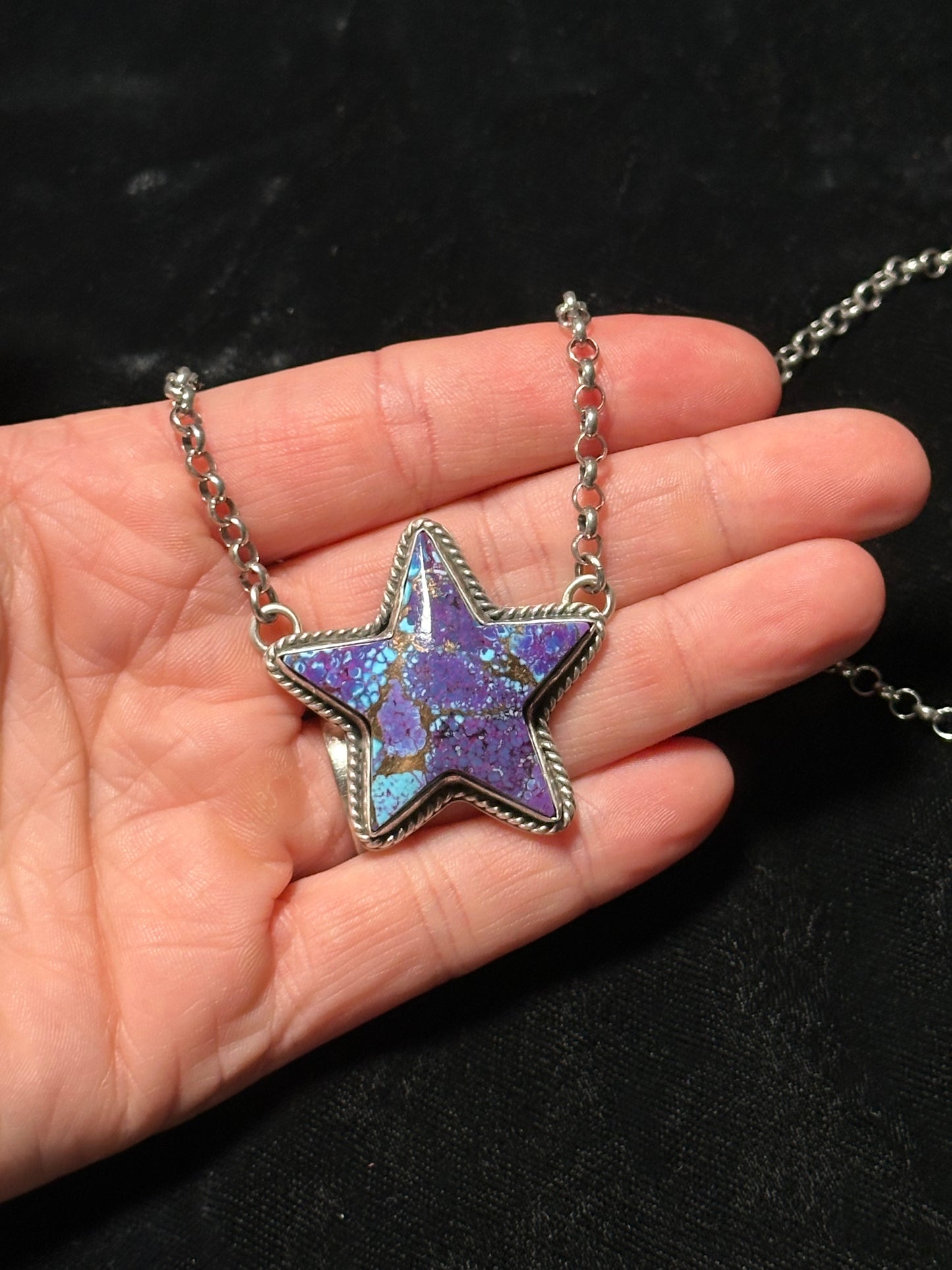 18" Purple Mohave Star Necklace by Emer Thompson