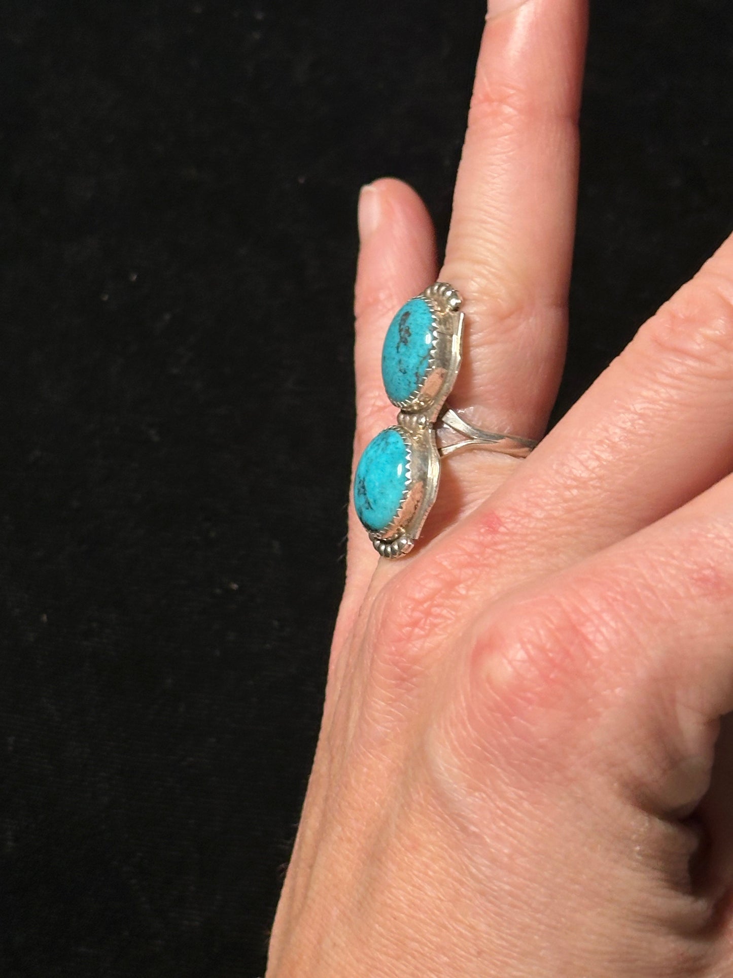 6.0 Kingman Turquoise Ring made by Nelson Morgan, Navajo