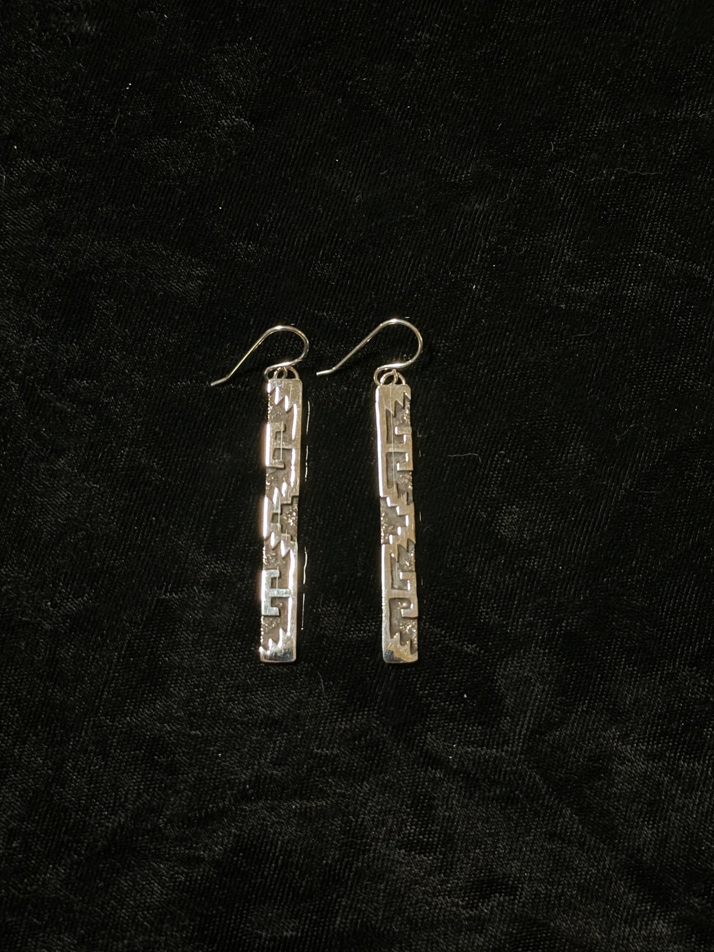 Hand Stamped Bar Dangles by Marie Jackson, Navajo