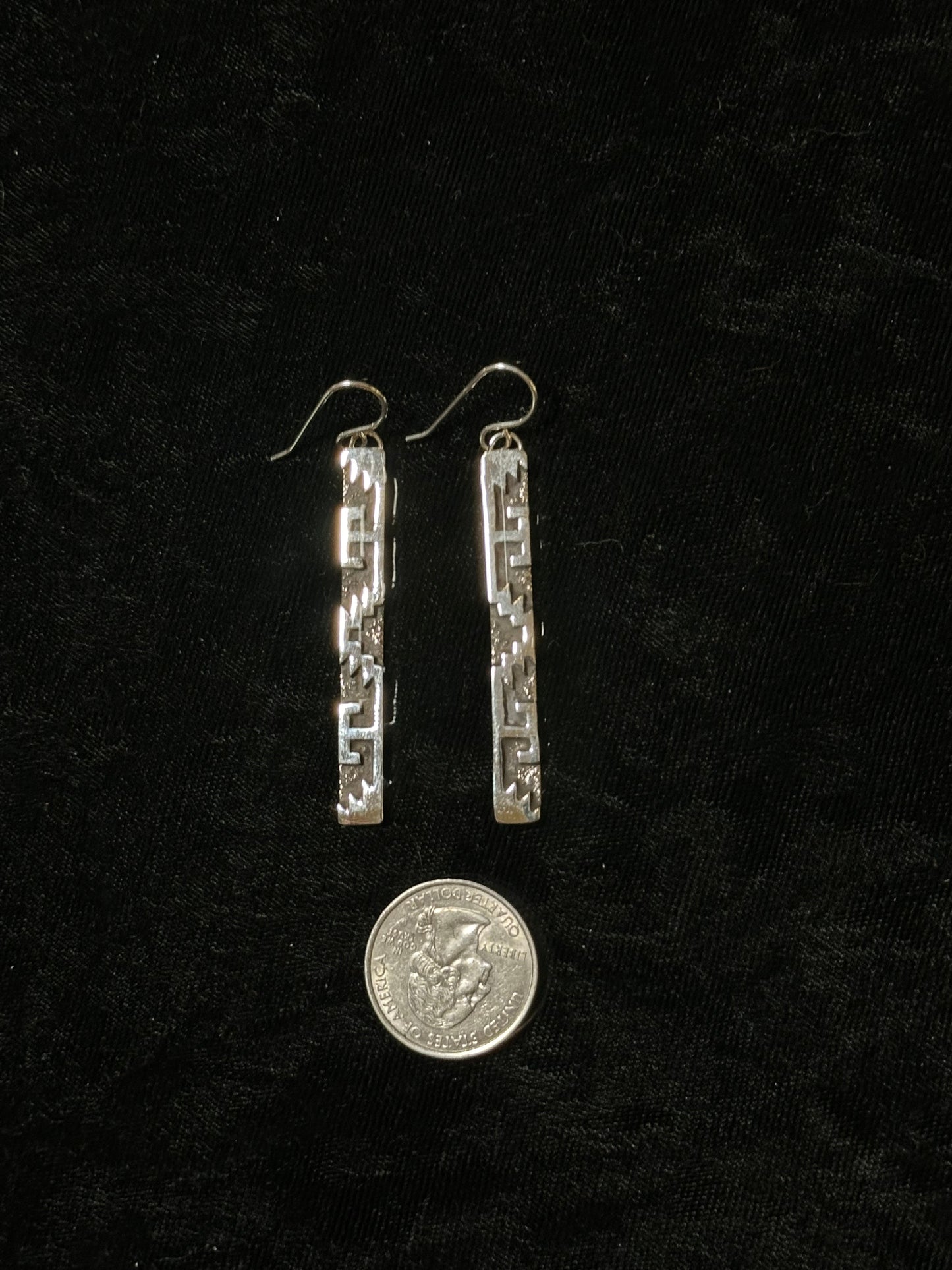 Hand Stamped Bar Dangles by Marie Jackson, Navajo