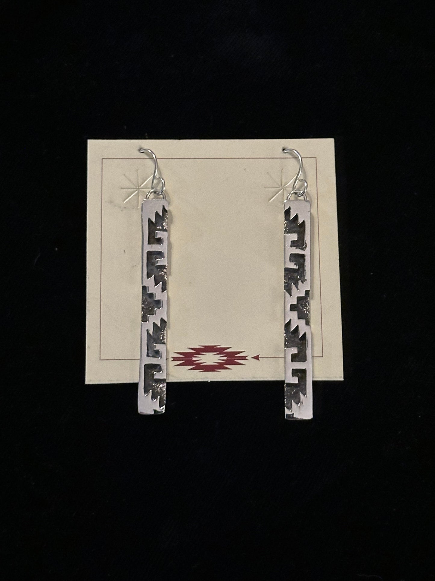 Hand Stamped Bar Dangles by Marie Jackson, Navajo