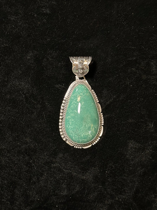 Emerald Valley Turquoise Pendant by John Nelson, Navajo