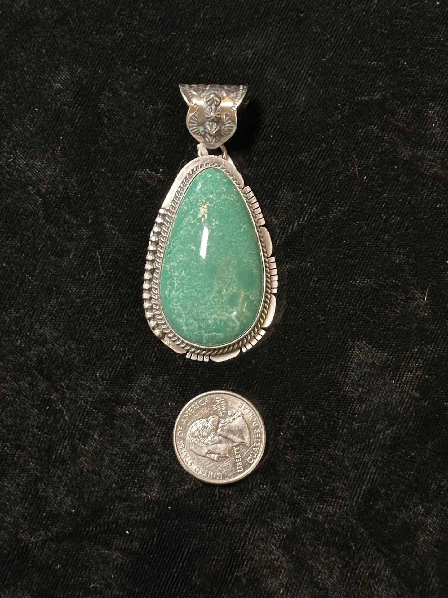 Emerald Valley Turquoise Pendant by John Nelson, Navajo