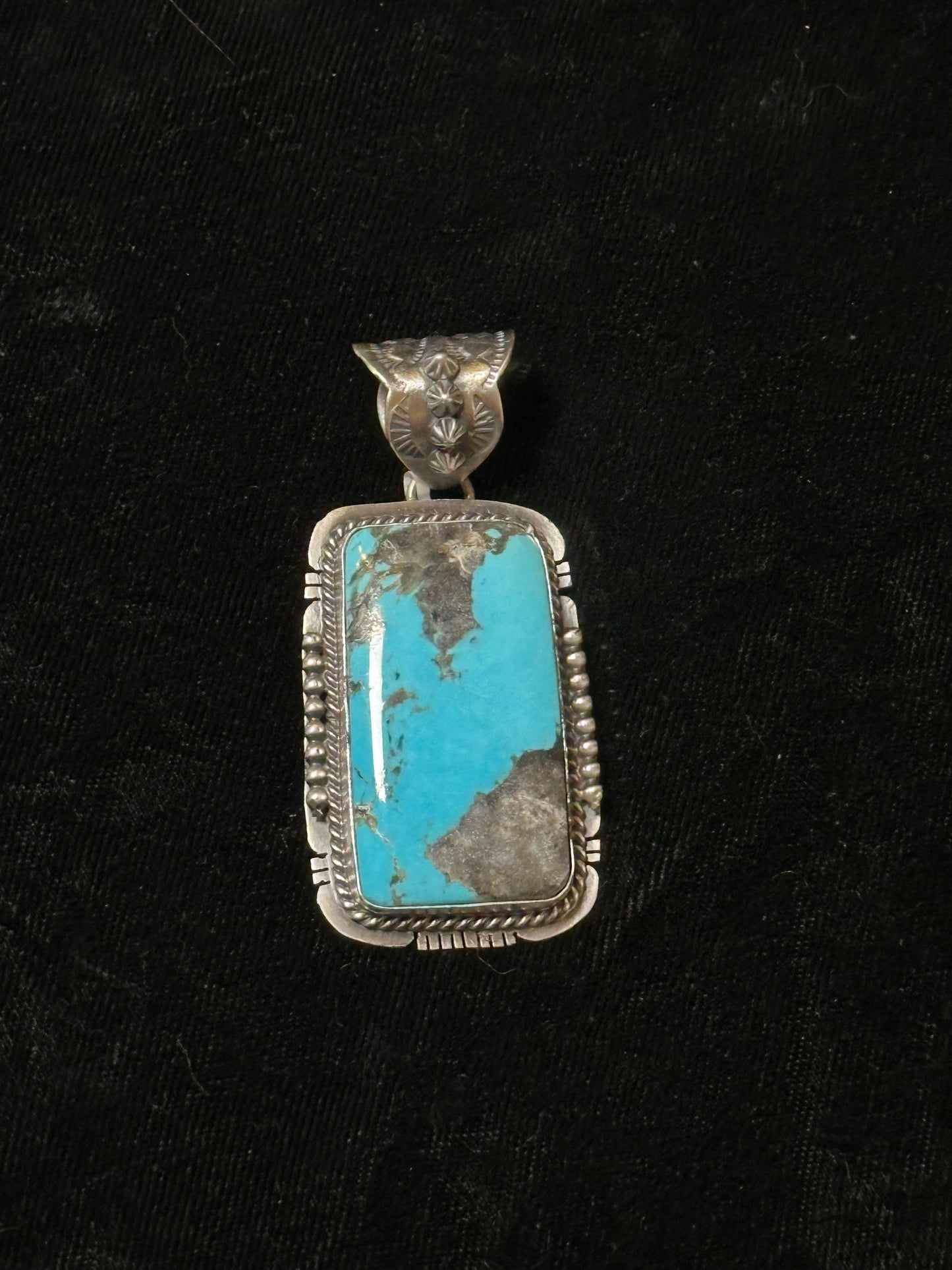 Kingman Turquoise Pendant by John Nelson, Navajo